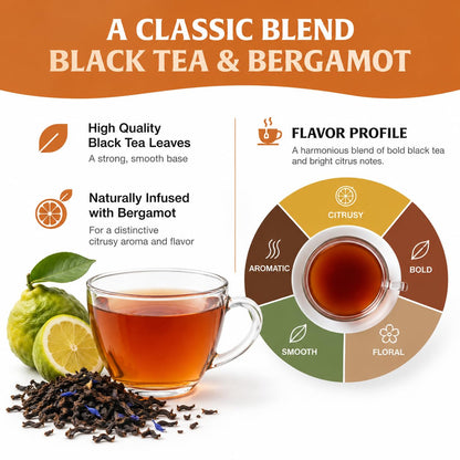 HANDPICK Earl Grey Black Teabags (100 Count)Flavored with Citrus & Bergamot