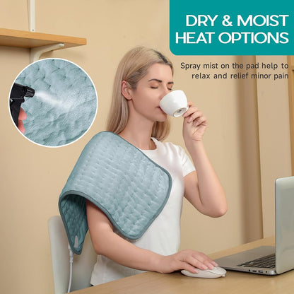 Heating Pad for Period Cramps, Heating Pad for Back/Neck/Shoulder Muscle Pain, 6 Heating & 4 Timer Setting, Auto Shut Off, Dry/Moist Heat & Machine Washable, Birthday Christma s Gifts for Women Mom