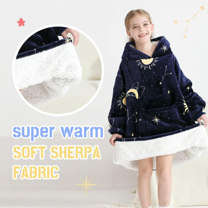 Aemilas Wearable Blanket Hoodie - Warm Sherpa Blanket Sweatshirt as Gifts for Adult Women Mom Men, One Size Fits All