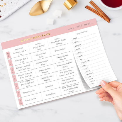 Sweetzer & Orange Weekly Meal Planner and Grocery List Magnetic Notepad. Teal 10x7” Meal Planning Pad with Tear Off Shopping List. Plan Weekly Menu Food for Weight Loss or Dinner List for Family!