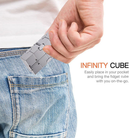 JOEYANK Fidget Cube New Version Fidget Finger Toys - Metal Infinity Cube Prime for Stress and Anxiety Relief/ADHD, Ultra Durable Sensory Gifts for Adults and Teens Kids