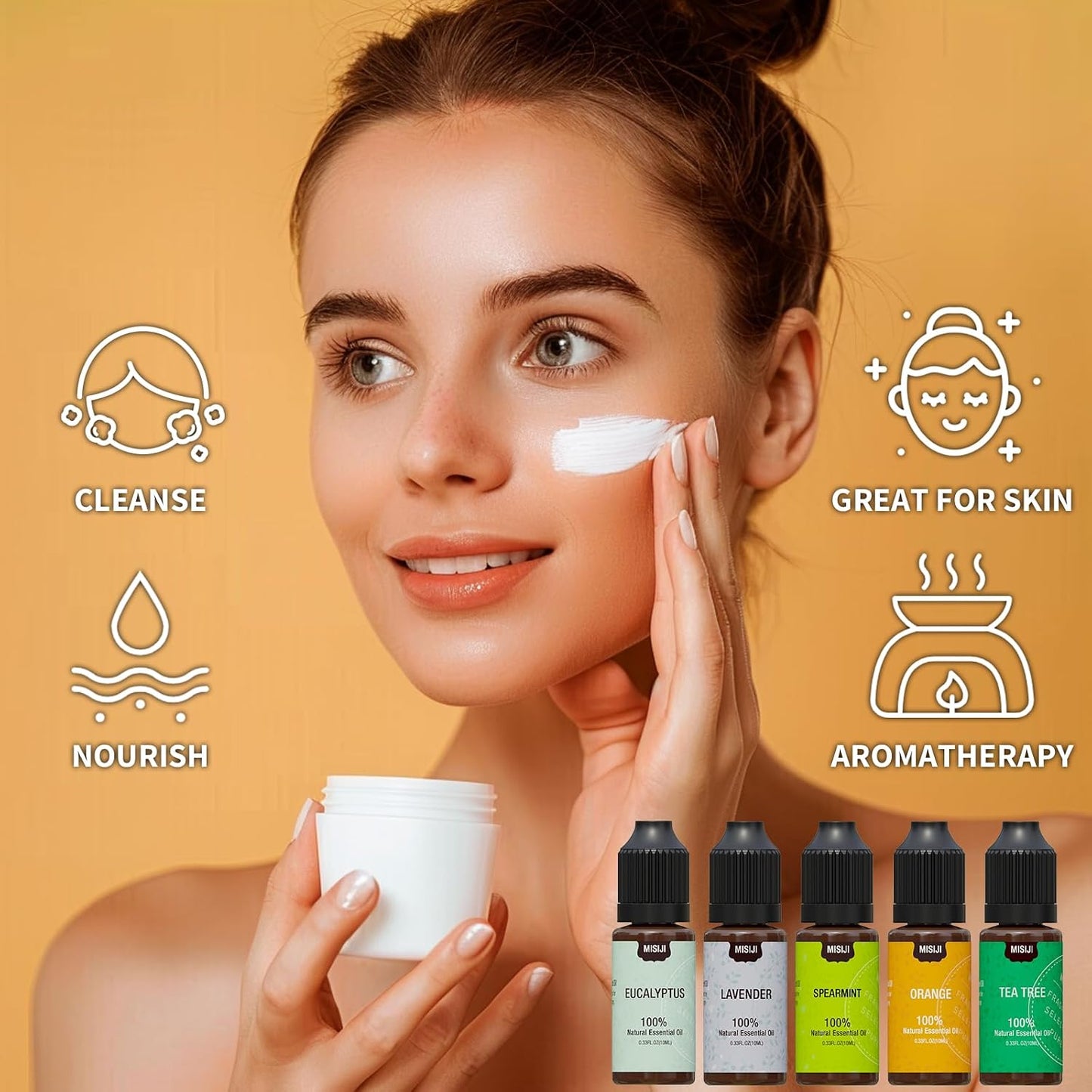 Essential Oils Set Top 6 Aromatherapy-Essential Oils for Diffuser for Home,Air Freshening Diffuser Oils Scents for Aromatherapy,Laundry,Candle&Soap Making,Humidifiers 6 X 10ML
