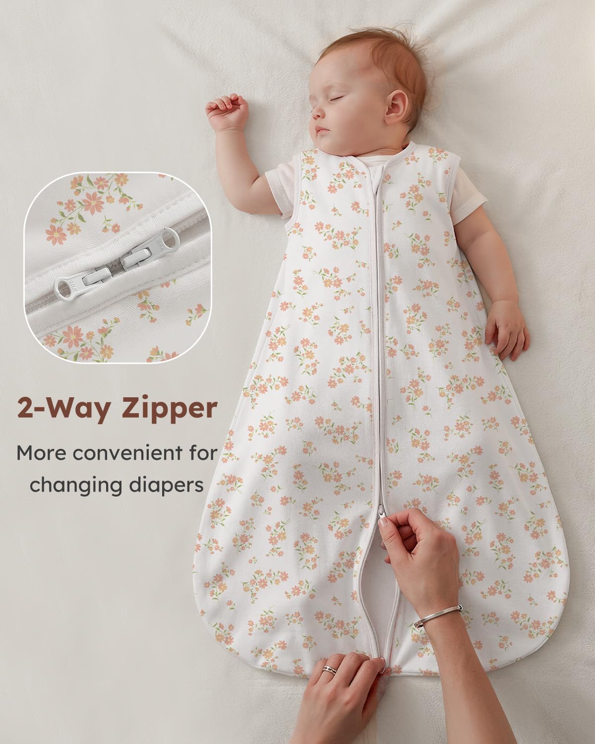 Yoofoss Baby Sleep Sack Baby Wearable Blanket 100% Cotton 2-Way Zipper Toddler Sleeping Sack