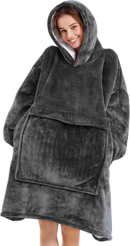 Narecte Cozy Oversized Blanket Hoodie Wearable Blanket Adults Soft Hooded Blanket Hoodie Birthday Gifts for Women Christmas - Colors B