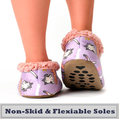Cozylook Fuzzy Slippers for Women Indoor Soft Sole Slipper Socks with Non Slip Grippers Warm Fluffy