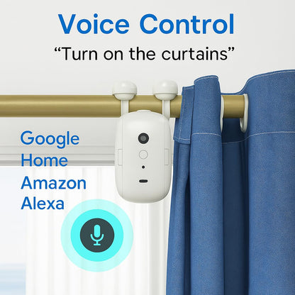 Smart WiFi Curtain Opener Robot - Tuya App Control, Automatic Electric Motor, Voice Control Compatible with Alexa & Google Home, Easy Retrofit Curtains for Home & Office