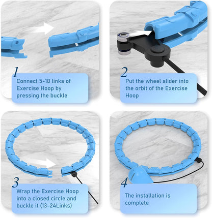 JKSHMYT Weighted Hula Circle for Adults Weight Loss, Infinity Fitness Hoop