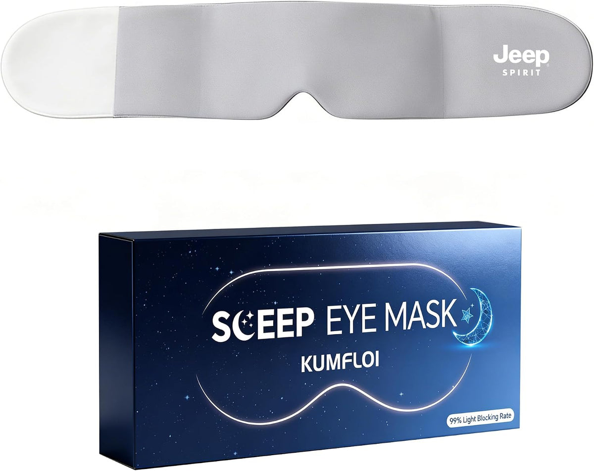 Weighted Sleep Mask for Side Sleepers, 100% Blackout Eye Mask for Sleeping with Adjustable Strap, Dual-Sided Cooling Silk & Warm Cotton Blindfold, Zero Pressure Eye Cover for Travel, Nap & Yoga