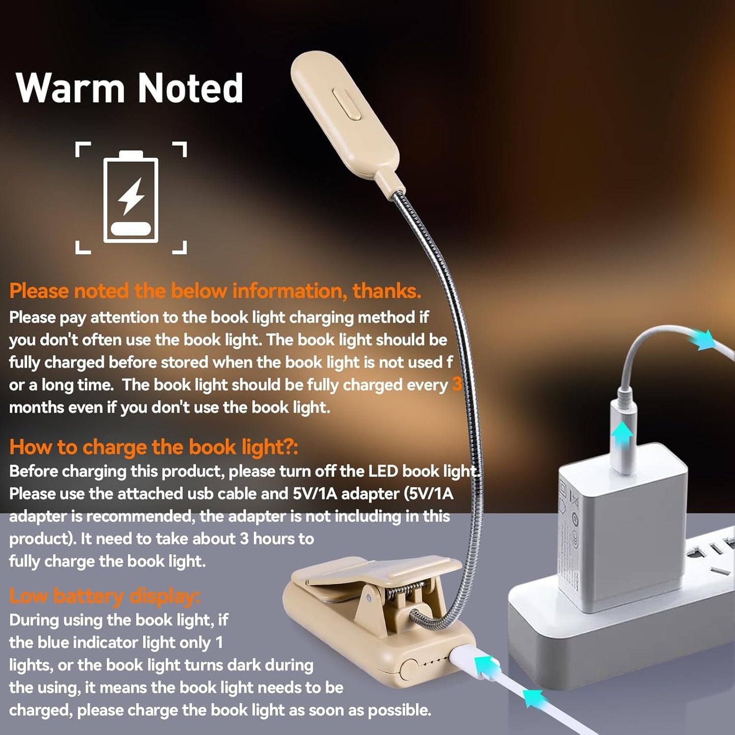 VAVOFO Clip On Book Light for Bed Kids, 7 LED Reading Light with 9-Level Warm Cool White Daylight, Eye Care Lamp with Power Indicator for Bookworms (Blue)