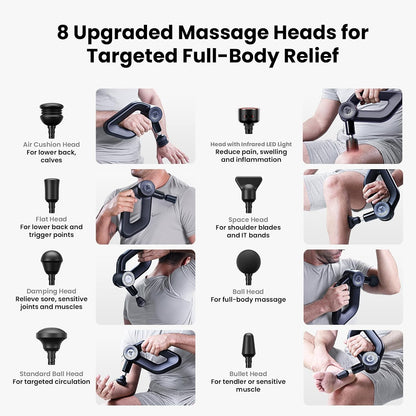 BOB AND BRAD D6 Pro Plus Massage Gun with Heat, Deep Tissue Percussion with 16mm Amplitude, Professional Muscle Massager Gun for Athletes, Quiet Electric Handheld Massager