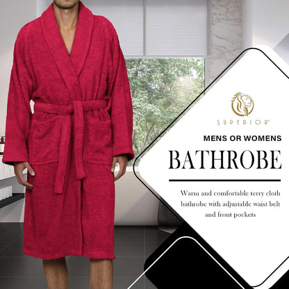 Cotton Unisex Terry Robe, Soft And Absorbent Robes For Men And Women, Bathroom Accessories