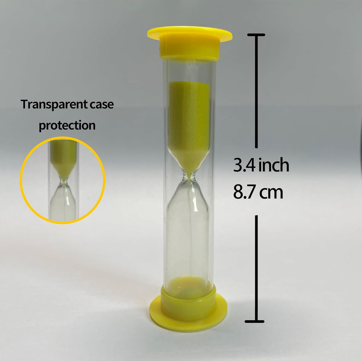 Sand Timer 3 Colorful Small Hourglass for Kids Acrylic Covered Sandglass Clock 1Min / 2Min / 3 Min for Toothbrush Board Game Classroom Office (3 Pack-1/2/3 Min)