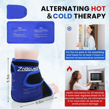 Ankle Ice Pack Wrap Reusable Gel Cold Compression for Foot Discomfort