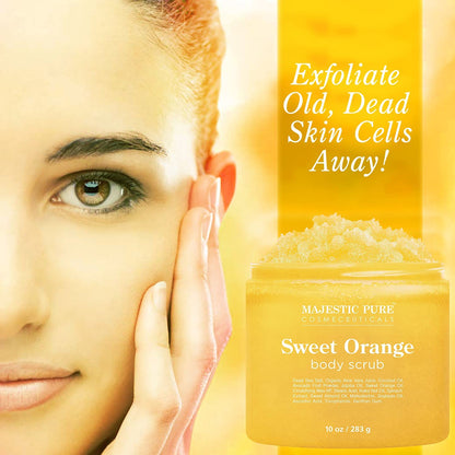 Majestic Pure Himalayan Salt Body Scrub, Lychee Oil Exfoliant, 10 Oz