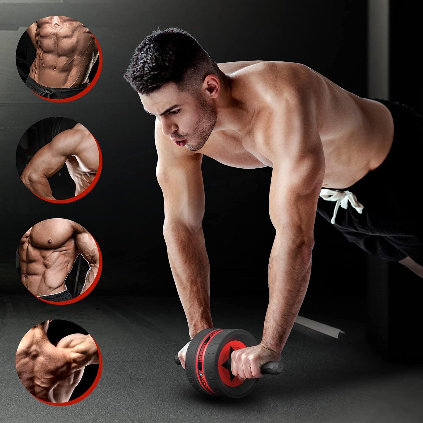 Ab Roller Wheel for Abs Workout - Abdominal Exercise Equipment with 2 Knee Pads for Home Gym, Core Strength Training, Fitness Equipment for Men & Women