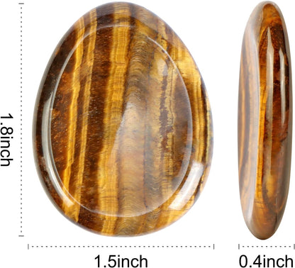 Artistone Moss Agate Crystal Chakra Thumb Worry Stone Teardrop Reiki Healing Stone Pocket Palm Stones for Anxiety Stress Relief Meditation Therapy Geometry Home Decor
