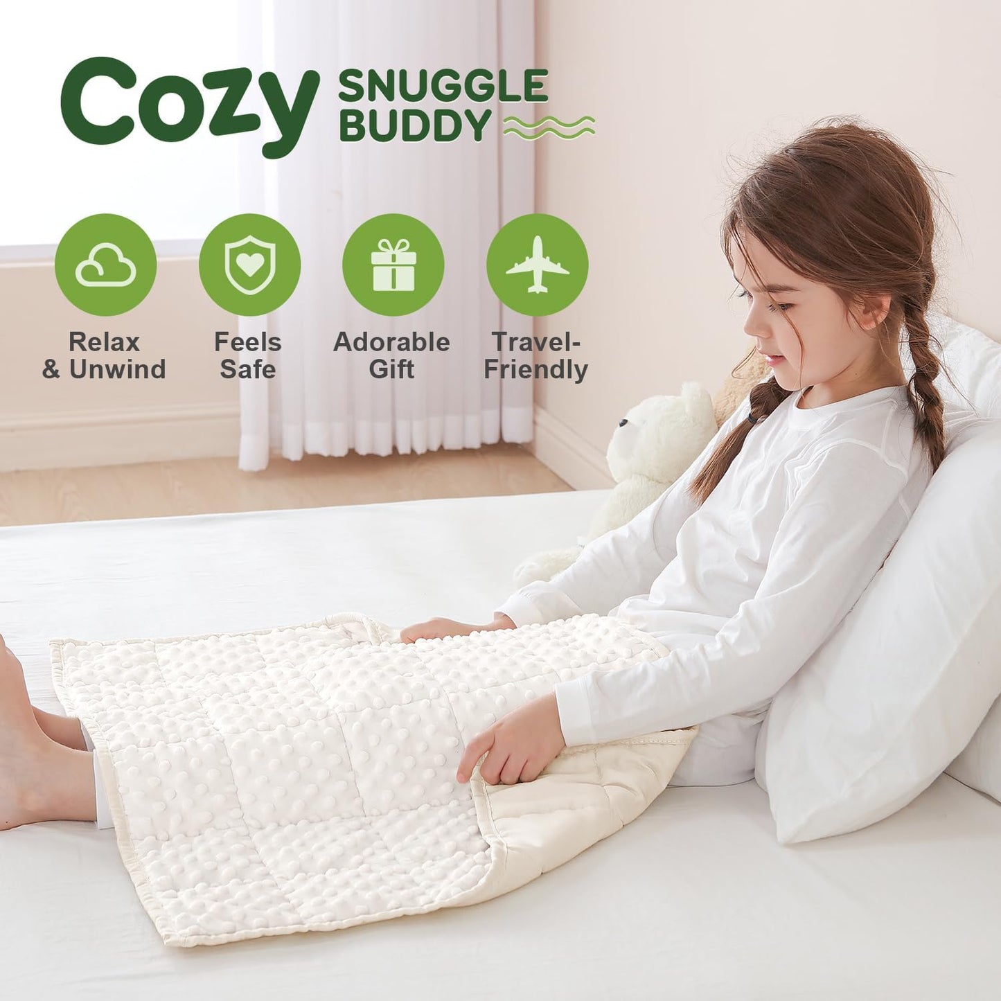 Sivio Weighted Lap Blanket, Weighted Blankets,Soft and Cozy Cooling Heavy Blanket, Calm and Nap, School and Home,2lbs 20 x 30inches, Grey