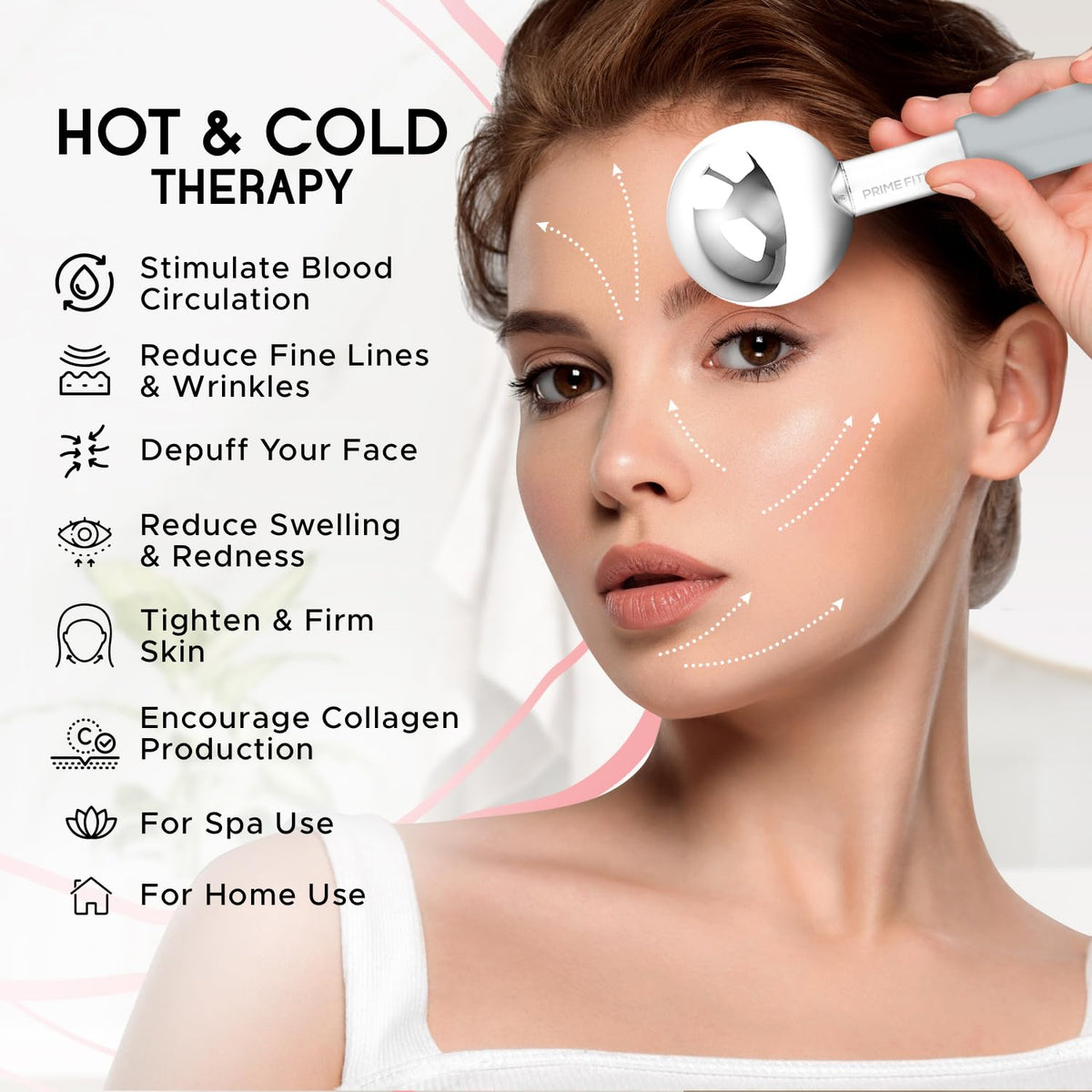 Ice Globes for Facials | Unbreakable Steel Cooling Roller | Cryo Sticks for Face | Massager for Face Neck & Eyes | Skin Care for Dark Circles, Puffiness, Wrinkles, Collagen Production (White)