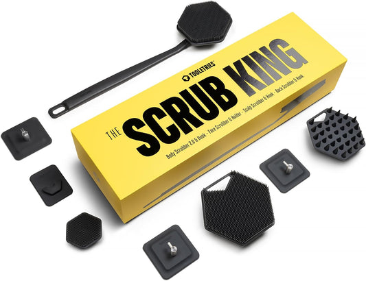 TOOLETRIES The Scrub King Silicone Shower Set - Charcoal