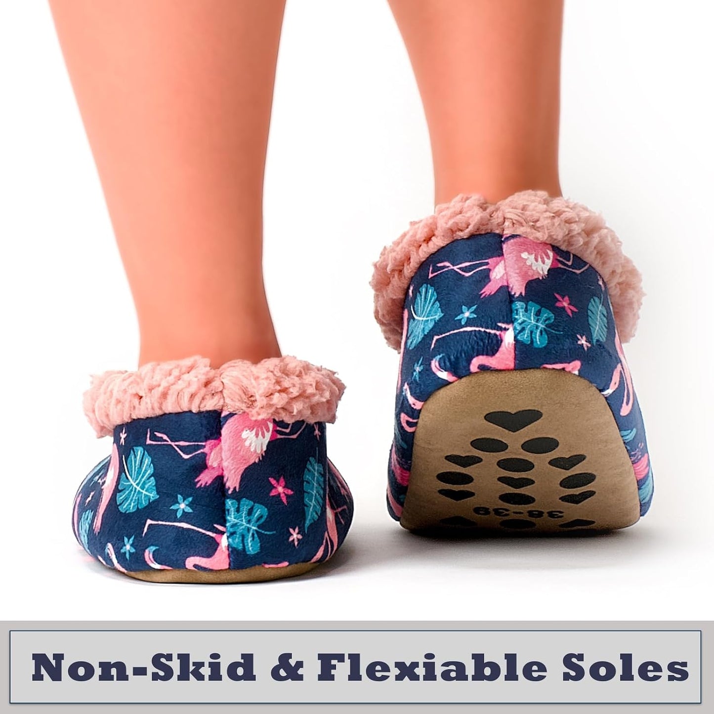 Cozylook Fuzzy Slippers for Women Indoor Soft Sole Slipper Socks with Non Slip Grippers Warm Fluffy