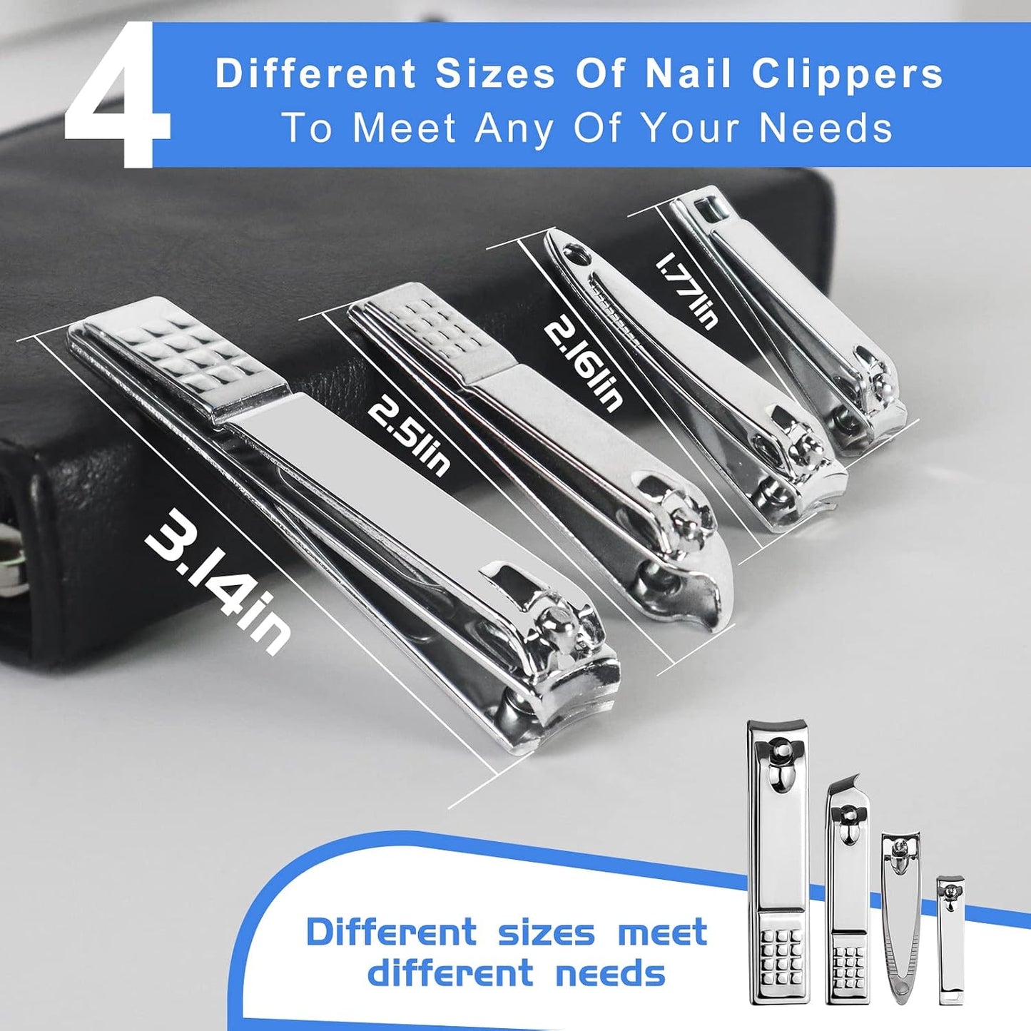 Manicure Set 30 in 1 Nail Clipper set, REDFLOW nail clippers, fingernail & toenail clippers, Manicure Tools, pedicure tools, Suitable for Travel Manicure Kit, Nail Set Kit With Everything Profe