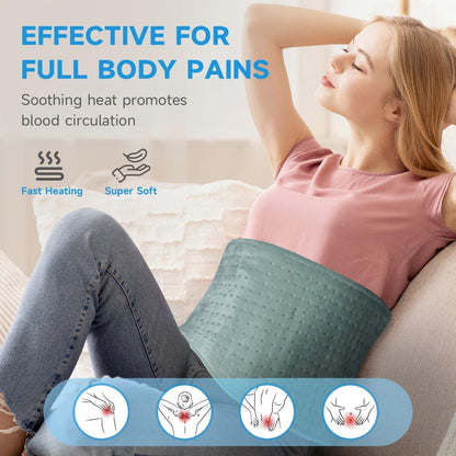 GOTCOZY Heating Pad 12"x24" for Back Pain Relief & Cramps(Rose)