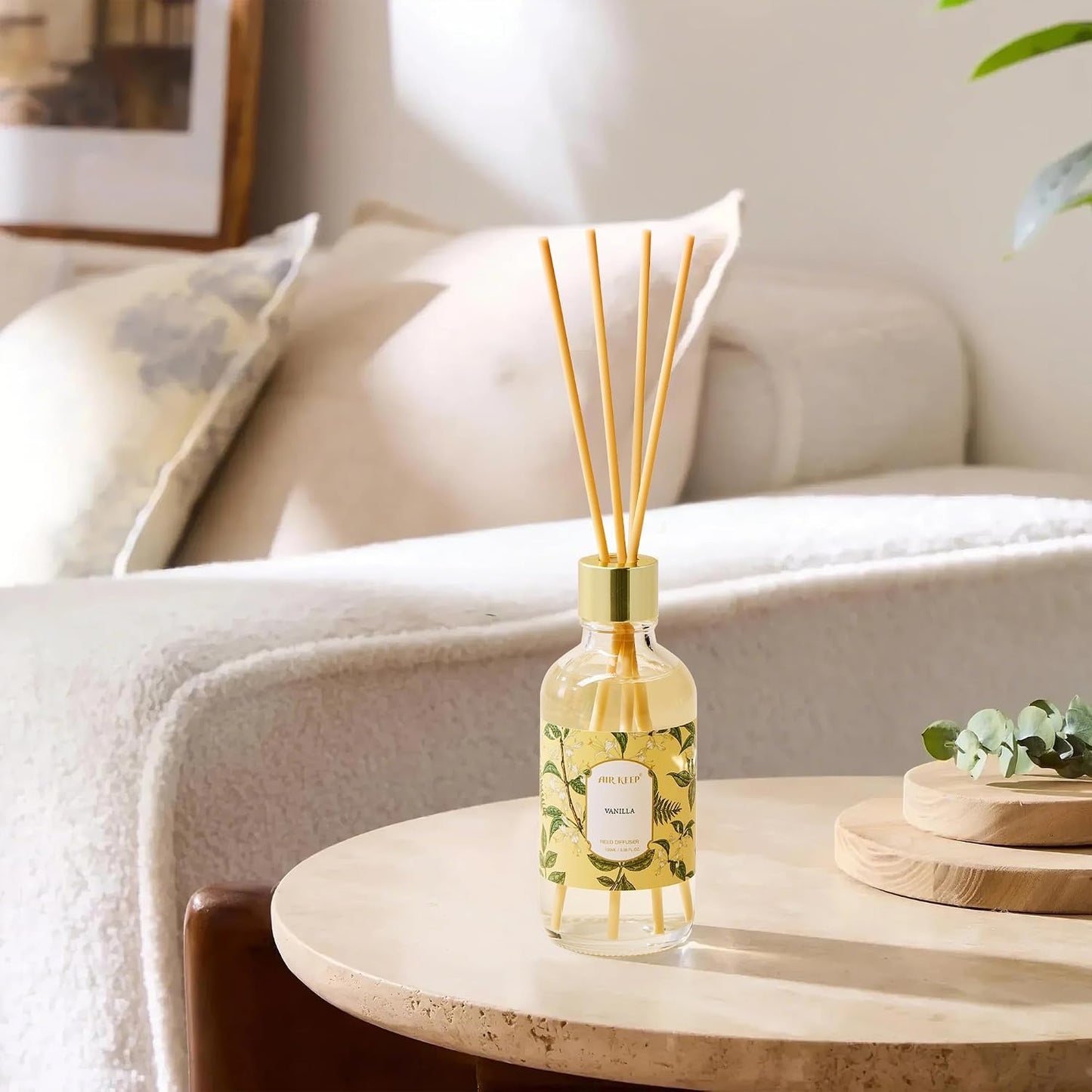 Airkeep Reed Diffuser Oil Set with Reed Sticks,Citrus Aromatherapy Oil Scent Diffuser for Home Office Bathroom Decoration Perfume and Gifts 3.38oz/100ml