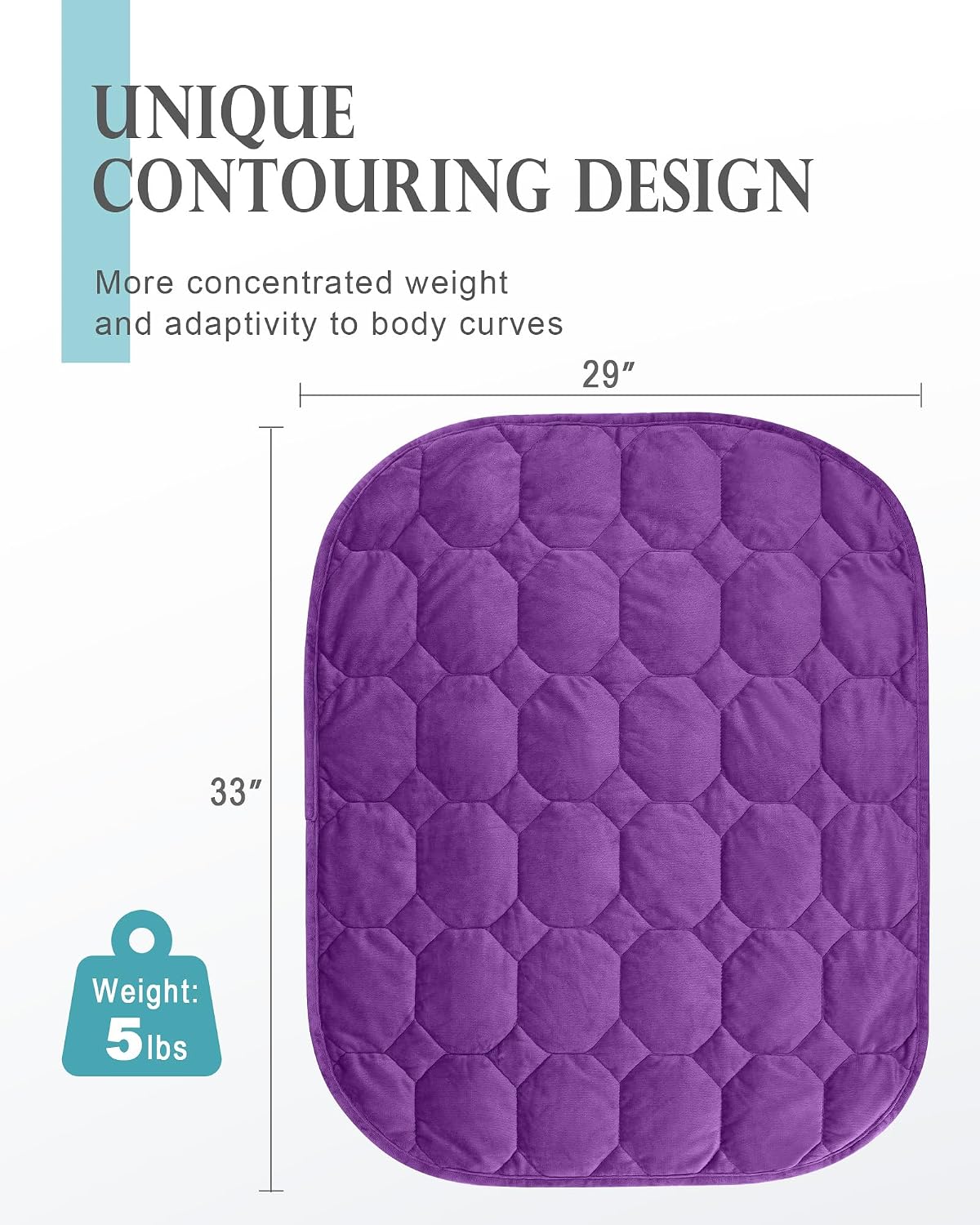 Cottonblue Weighted Lap Blanket 7lbs, Cozy Luxury Crystal Velvet Weighted Blanket for Adults, Small Weighted Blanket for Relaxation, Sleeping, Travel, Grey, 29" x 24"