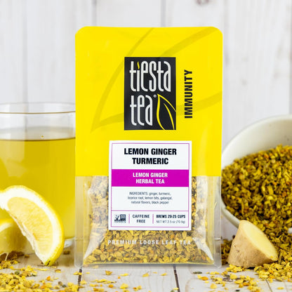 Tiesta Tea Lemon Ginger Turmeric, Lemon Ginger Herbal Tea, 2.5oz