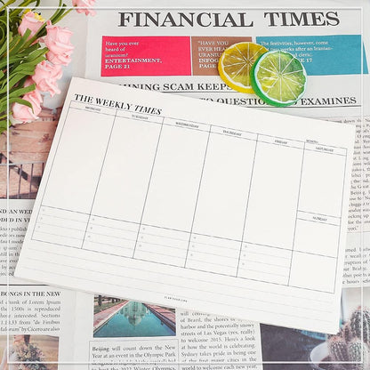 60 Sheets Weekly Pad, Tear Off Weekly Planner Notepad with Daily Schedule Weekly to Do List Notepad（7x10” ）