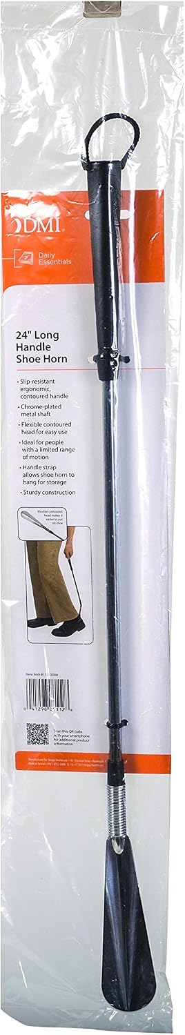 DMI 24" Long Handled Metal No Bend Shoe Horn with Flexible Head
