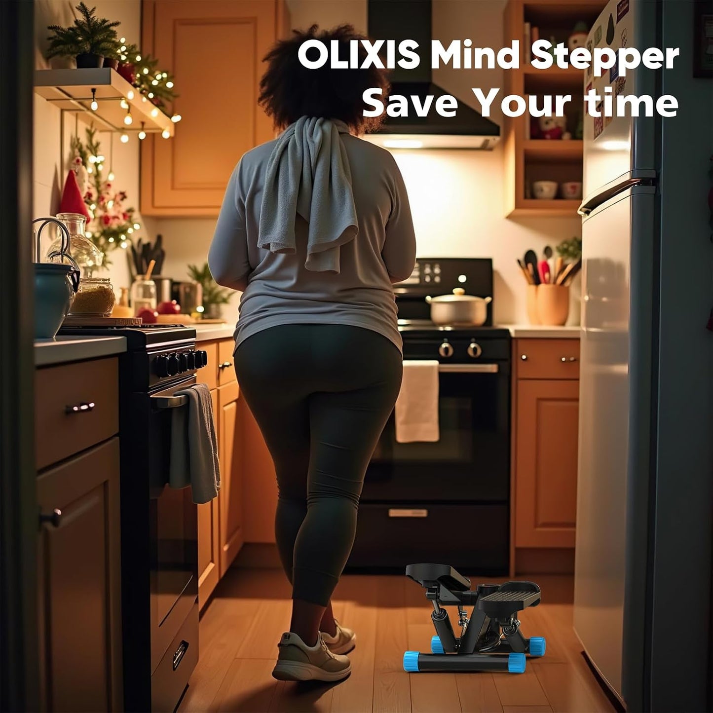 OLIXIS Stepper Machine with Resistance Bands - Mini Stair Stepper for Home Exercise, Portable Weight Loss & Full Body Workout Equipment