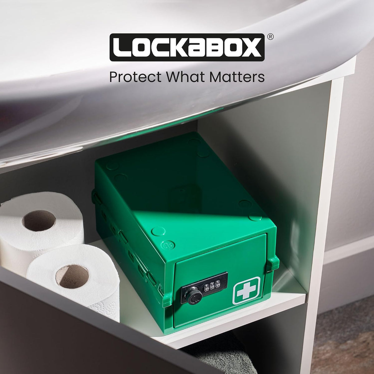 Lockabox Mini™ | Small Lock Box with Combination Lock (Half Letter Sized) | Mini Lockable Box for Small Medicines, Snacks & Mobile Phones | External Size 8.8 x 6.1 x 4.7 Inches (Crystal)