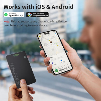 2 Pack Wallet Tracker Card for Apple & Android, Tracking Card for Backpacks