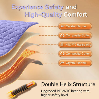 King Size Heating Pad for Back 32"x24" Extra Large Electric Heating Pad for Body Neck Shoulder Auto Shut Off Heat Pad Temperature Settings Machine Washable Gray