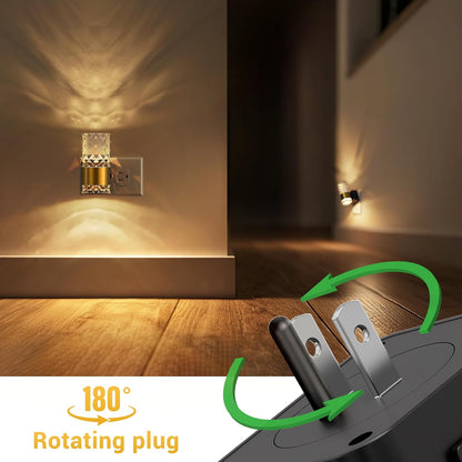 L LOHAS LED Night Lights Plug into wall, Amber Night Light with Adjustable Brightness, Plug in NightLight with Auto Light Sensor, Wall Sconce-Style Design Night Light for Bathroom,Hallway, 2 Pack