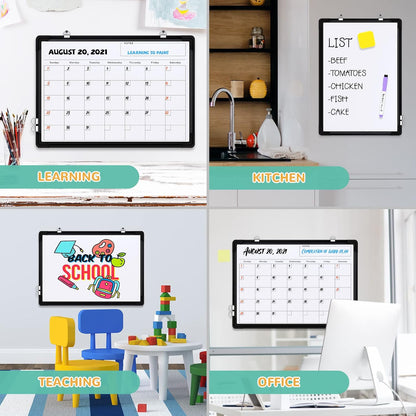Weekly Calendar Whiteboard for Wall, 16x12 Inches Dry Erase Board, Small Magnetic White Board, Double-Sided Hanging Board for Office School Home Kitchen, Portable Board for Drawing Planning To Do List
