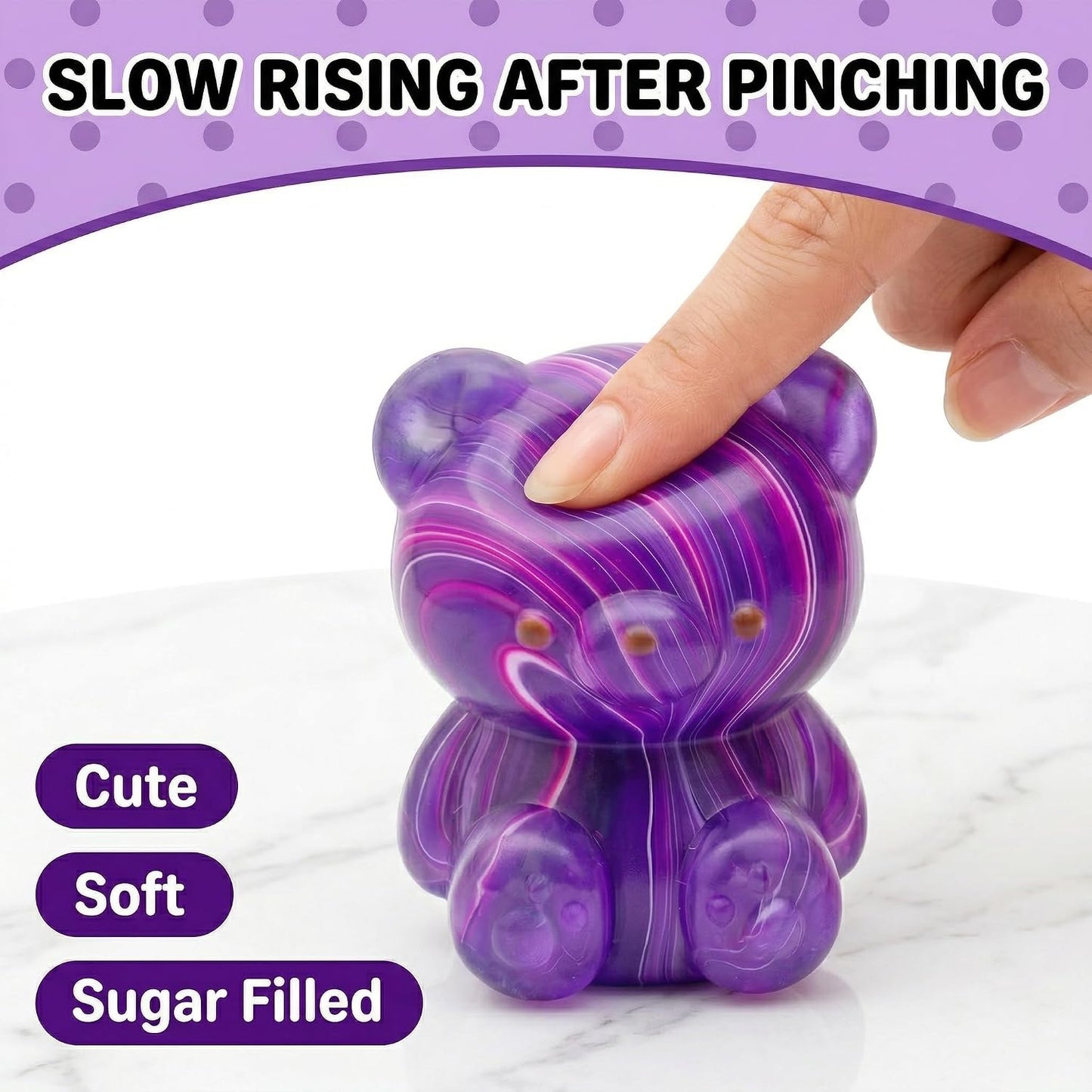 4 Pack Stress Balls Squishy Toys, 2 Inch Stress Relief Squeeze Toys