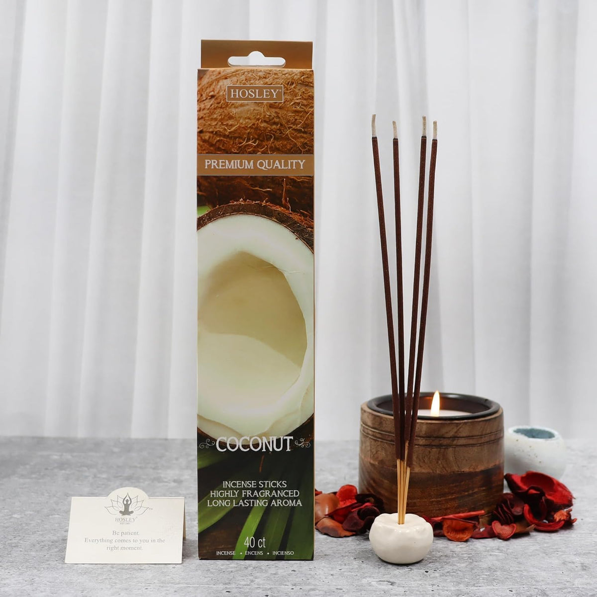 Hosley 320 Assorted Incense Sticks with Holder Eucalyptus, Fresh Bamboo, Lavender, Myrrh, Lavender Chamomile, Vanilla, Citrus, Dragon Blood Idea for Home, Wedding, Spa, Meditation & Aromatherapy