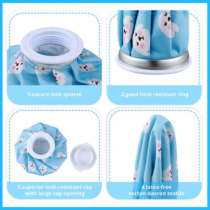 Honoson 4 Pack Reusable Ice Pack for Injuries, Ice Bags Hot Water Bag for Hot & Cold Pain Relief No-Leak Elastic Breathable for Muscle, Joint Pain Swelling, Sports & Home Use(Cute Fruit Style)