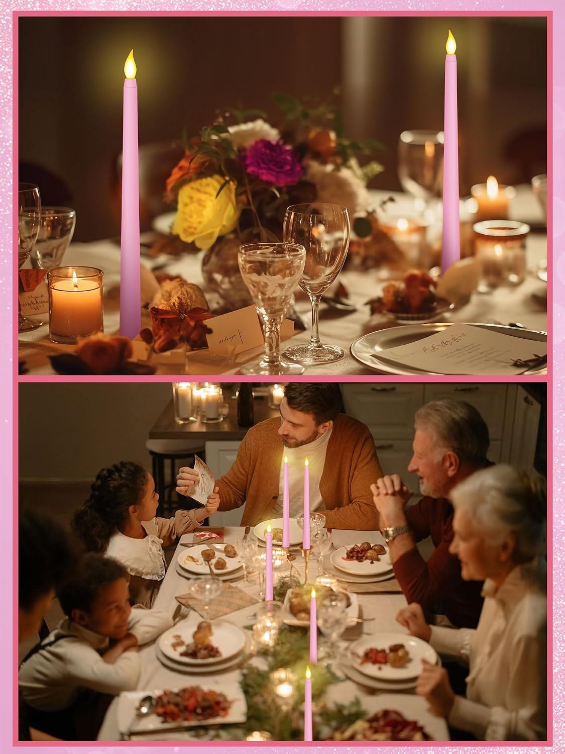Treela 72 Pcs Flameless LED Taper Candles Battery Operated Candles Bulk 11 Inch Flickering Fake Candlesticks with Warm Light for Valentines Day Church Wedding Party Battery Not Included(Classic,Ivory)