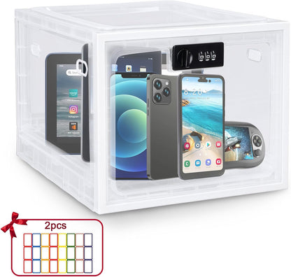 Lalifebuss Combination Lock Boxes for Personal Items, Lockable Storage Box for Office Locker/School/Medicine/Snacks/Phone Jail/Electronic/Home (1 Pack/Black)