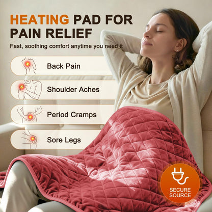 35 x 20 Inch King Size Electric Heating Pad for Back, Neck and Shoulders | FSA Eligible HSA, for Period Cramps, Abdomen and Knee, Dry or Moist Heat Use, 2H Auto Shut Off, 6 Heat Settings, Washable