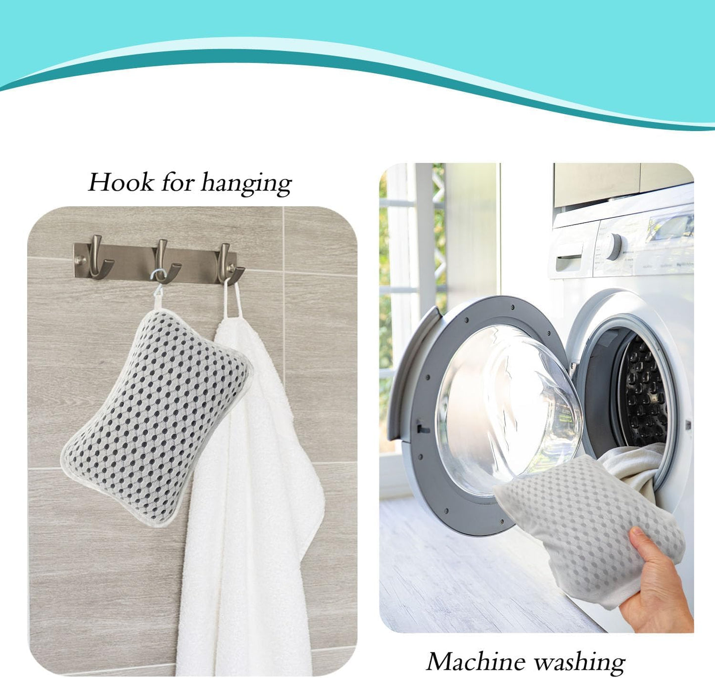 Bath Pillows for tub,Home Spa Pillows for Bathtub, Hot Tub,Head and Neck Support with 2 Strong Suction Cups,White