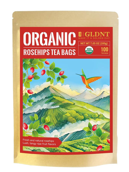 GLDNT Organic Milk Thistle Tea, Natural Organic Milk Thistle Seed Herbal Tea, Mild & Mellow Taste, Caffeine Free, 100 Count