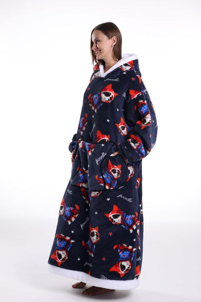 Capecage Blanket Hoodie, Long Hooded Blanket Sweatshirt as Birthday Gifts for Women Men, Long Wearable Blanket for Women Men.