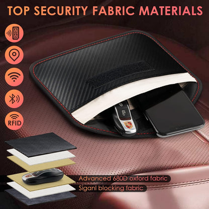 2 Pack Faraday Bags for Phone and Car Keys, Signal Blocking Key Pouch, Anti Theft Car Protection, Cell Phone Keyless Entry Fob Signal Blocking Pouch