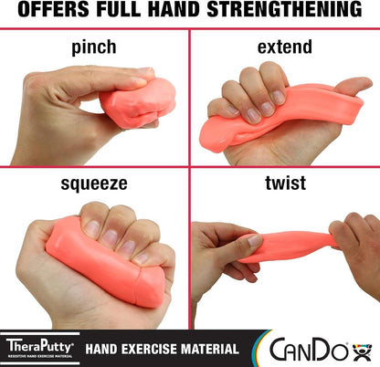CanDo TheraPutty Standard Hand Exercise Putty for Rehabilitation, Exercises, Hand Therapy, Occupational Therapy, Hand Strengthening, Improve Motor Skills, Stress Relief