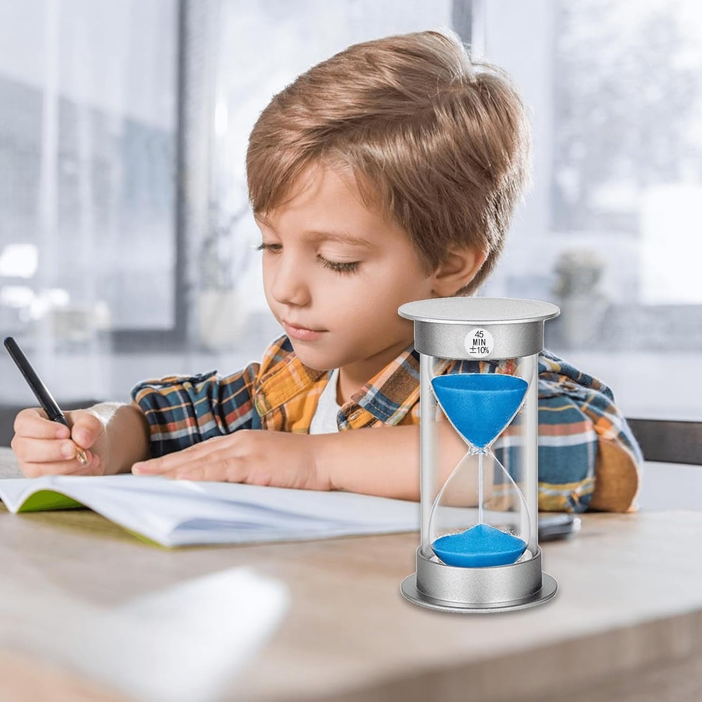 2 Minute Hourglass Sand Timer with Suction Cup,Unbreakable Sucker Sand Clock Timer 2 min,Plastic Mini Sand Watch,Rotatable Reloj De Arena for Kids Toothbrush(Blue)