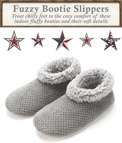 Cozylook Fuzzy Slippers for Women Indoor Soft Sole Slipper Socks with Non Slip Grippers Warm Fluffy